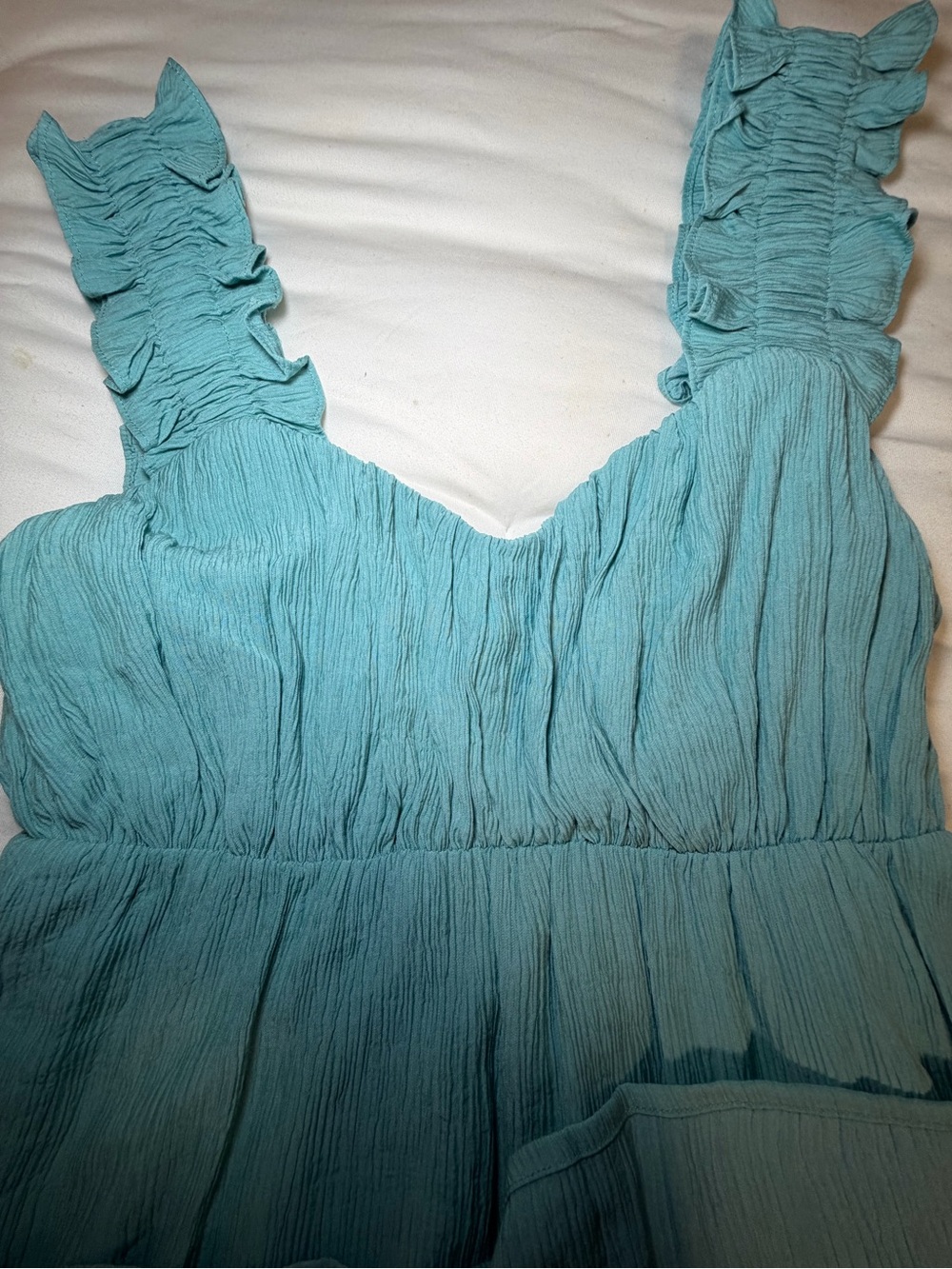 Blu Pepper Aqua Blue Sleeveless Ruched Fit & Flare Dress Women’s Medium - Picture 2 of 6